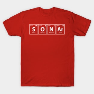 Sonar (S-O-N-Ar) Periodic Elements Spelling T-Shirt